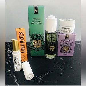 Set x 3 LORD JONES Acid Mantle Repair Moisturizer + Pore Detox Oil + Lip Balm